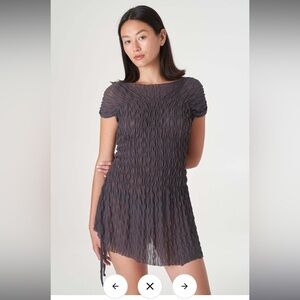 NWT Ruched Ross Mini dress charcoal xs/s